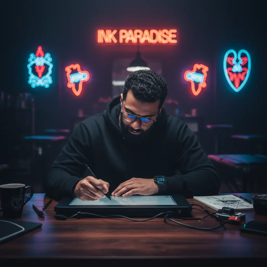 Marouane Erraji dans son studio créatif
