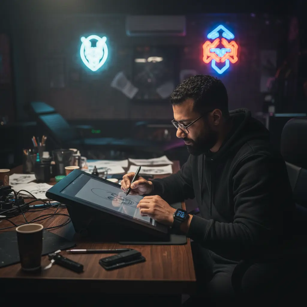 Marouane Erraji pilotant un workflow créatif
